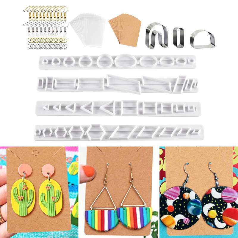 142 Pcs Polymer Clay Cutters Set Clay Earring Cutters with Earrings  Accessories