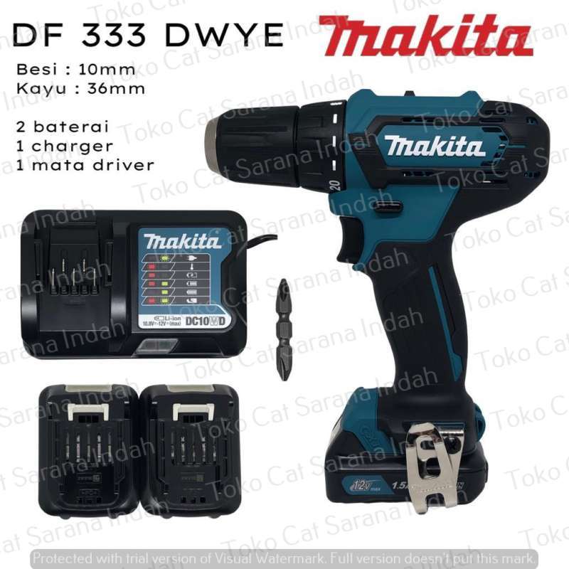Jual MAKITA DF333DWYE Mesin Bor Baterai Cordless Drill 12V MAKITA