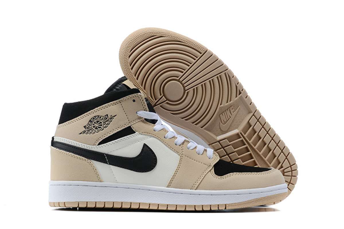 beige black jordans