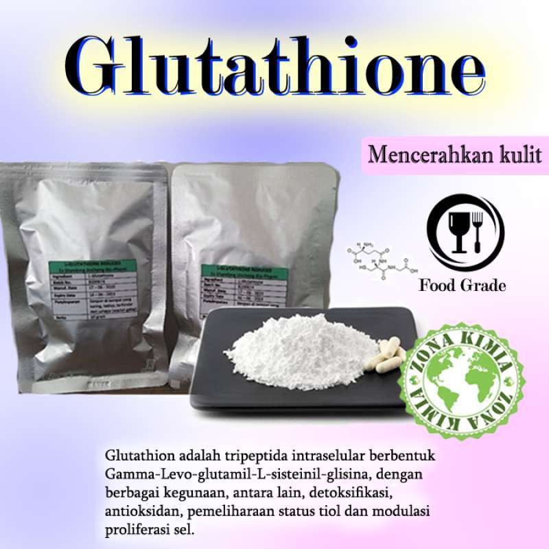 Jual Glutathione Powder Suplemen Pemutih Kulit Pencerah Wajah Alami 100gram  Di Seller Zonakimia - Zonakimia - Kota Jakarta Barat