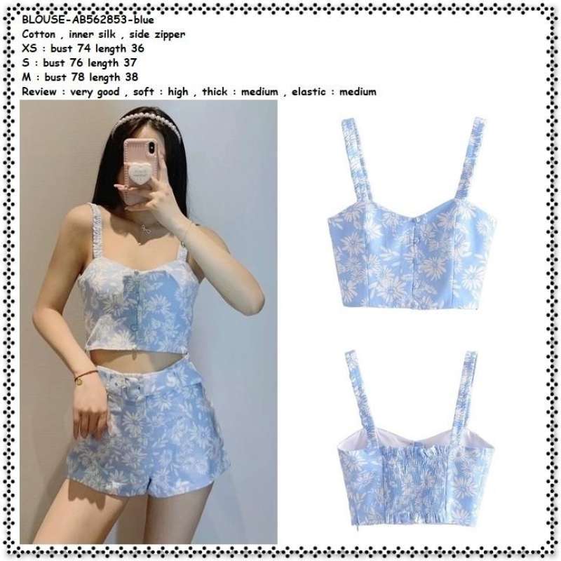 Jual Ab562853 Summer Crop Top Tank Top Pantai Wanita Korea Import Biru Blue Di Seller Amelie Butik Wijaya Kusuma Kota Jakarta Barat Blibli