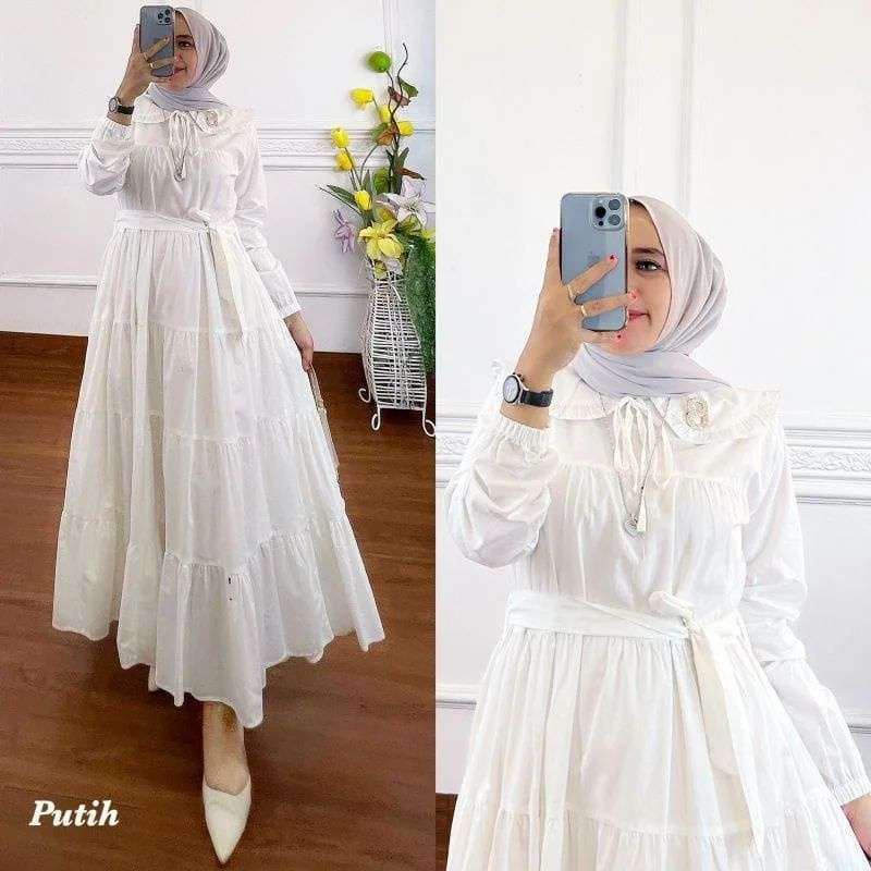 Maxi dress putih sale