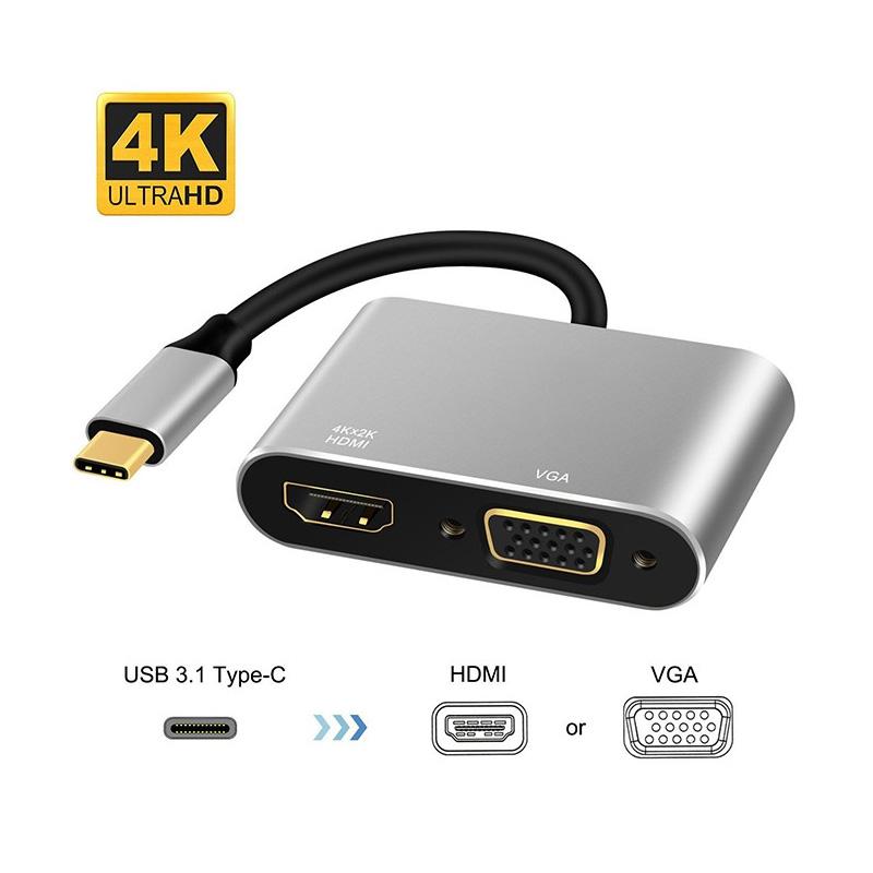 Adapter Hdmi Ke Vga Audio Adapter Konverter Multifungsi Plug Play