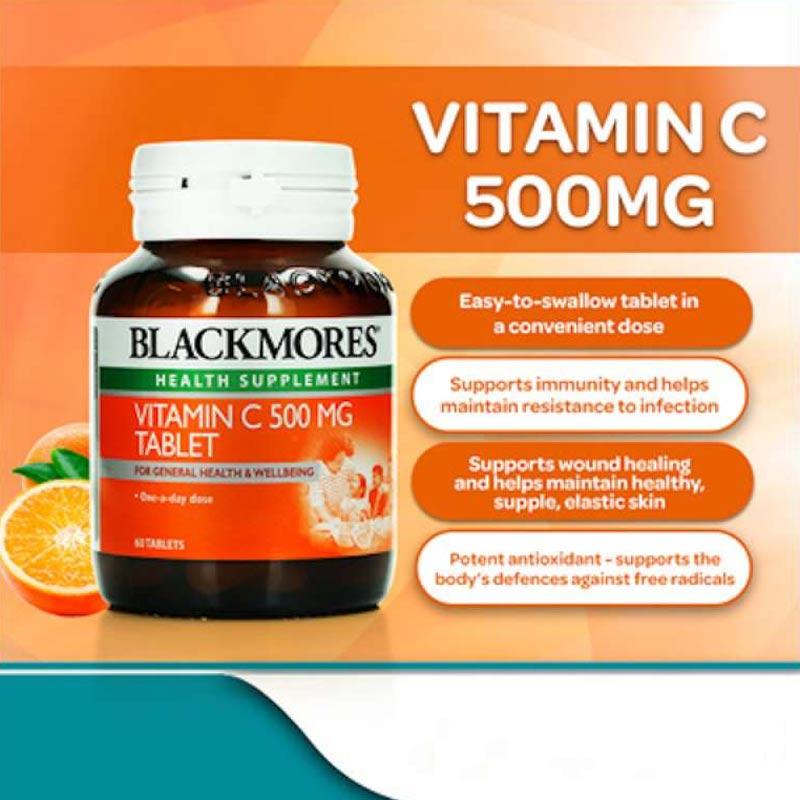 Jual Blackmores Vitamin C 500 Mg 500mg 60 Tablets Vitamins Multivitamin Suplemen Imun Imunitas Daya Tahan Tubuh Kesehatan Exp 2022 Murah September 2020 Blibli Com