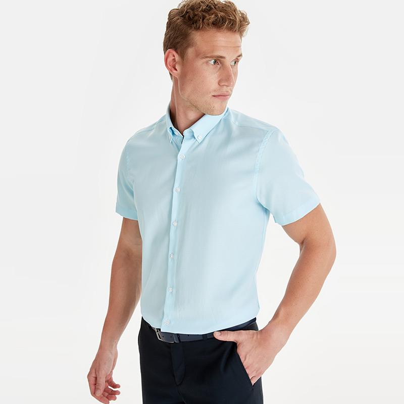 Jual Lc Waikiki Slim Fit Short Sleeve Twill Shirt Mint 9so947z8 Online Oktober 2020 Blibli Com