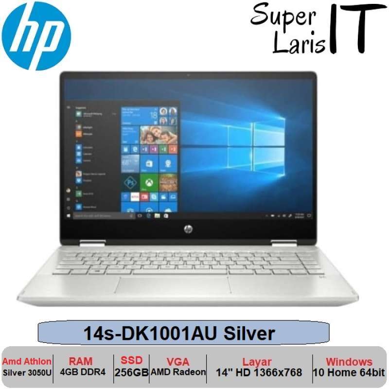 Jual Laptop Hp 14s Dk1001au Dk1002au Amd Athlon Silver 3050u 4gb 256gb Online Desember 2020 Blibli