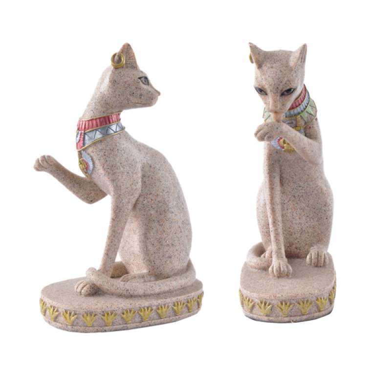 Jual 2x Sand Stone Egyptian Style Mau Cat Statue Figurine Home Office Decor Gift Terbaru Juli 2021 Blibli