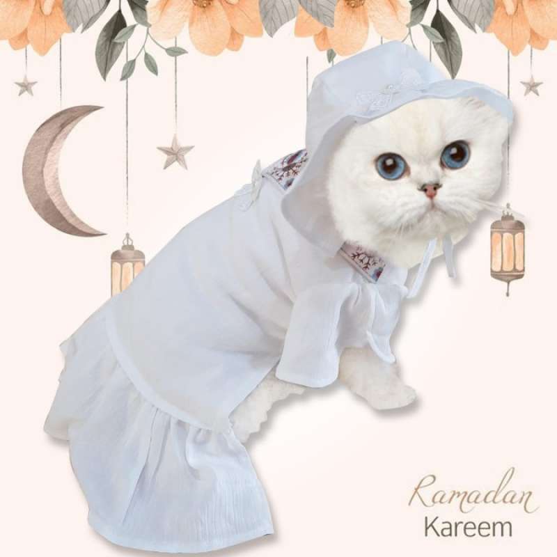 Promo Baju Dress Anjing Kucing Putih Free Topi Lebaran Ramadhan Edition  Diskon 17% di Seller Fuschia Store - Wanasari, Kab. Bekasi | Blibli