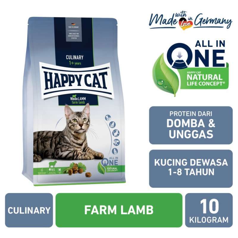 Jual Happy Cat Adult Culinary Weide Lamb 10Kg Cat Dry Food