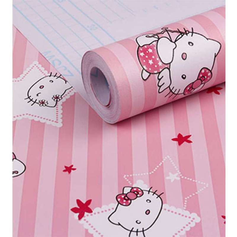 Jual Wallpaper Sticker Dinding Dekorasi Ruang Tamu Hello Kitty Line Ghazia Id Online Maret 2021 Blibli