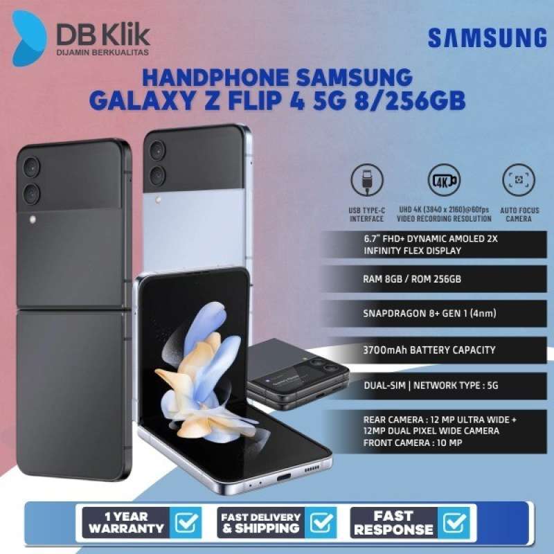 Handphone SAMSUNG GALAXY Z FLIP 4 5G 8 256GB Garansi Resmi