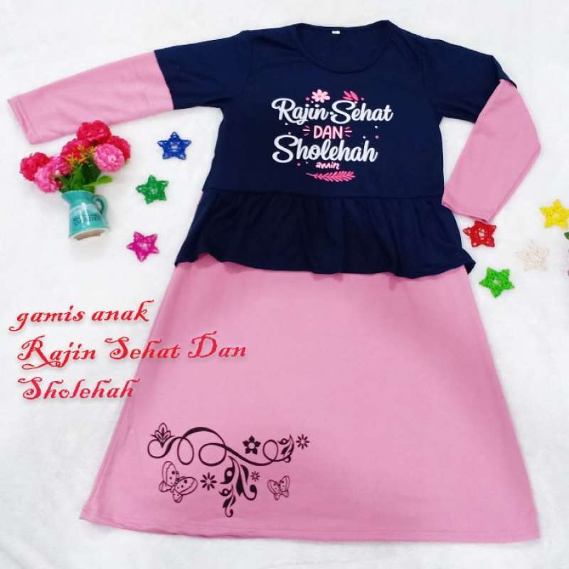 Promo Gamis Anak Rajin Sehat Dan Sholehah Untuk Usia 6-11Thn / Gamis Anak Ru  - XXL Navy Diskon 35% di Seller Toko Kancil - Serua, Kota Depok | Blibli