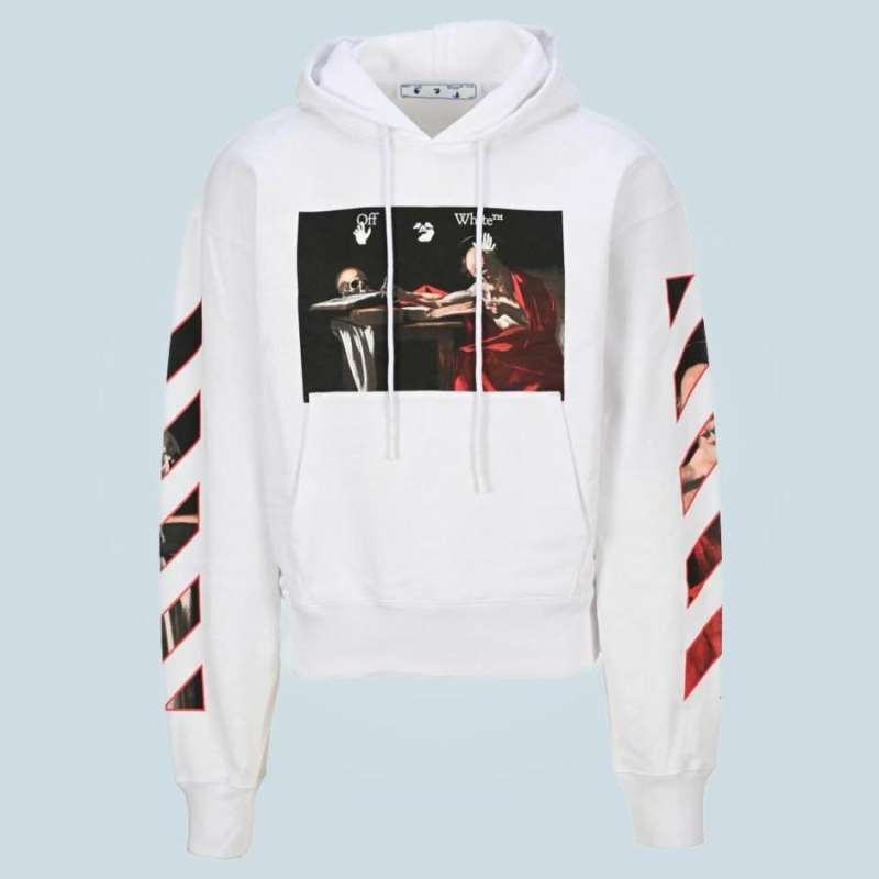Off White Caravaggio Painting Oversized Hoodie Man