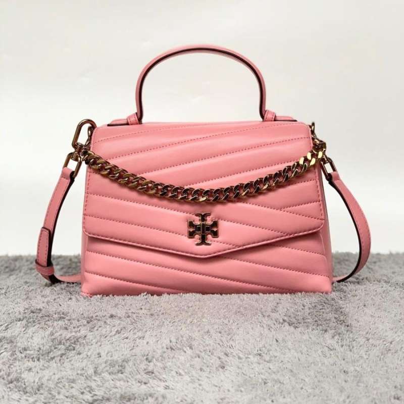 Tory burch kira chevron top handle pink city