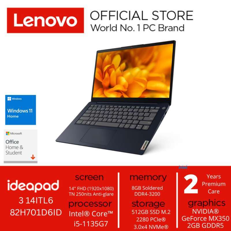 Laptop Lenovo IdeaPad 82H701D6ID Core i5 1135G7 8GB 512GB W11 OHS