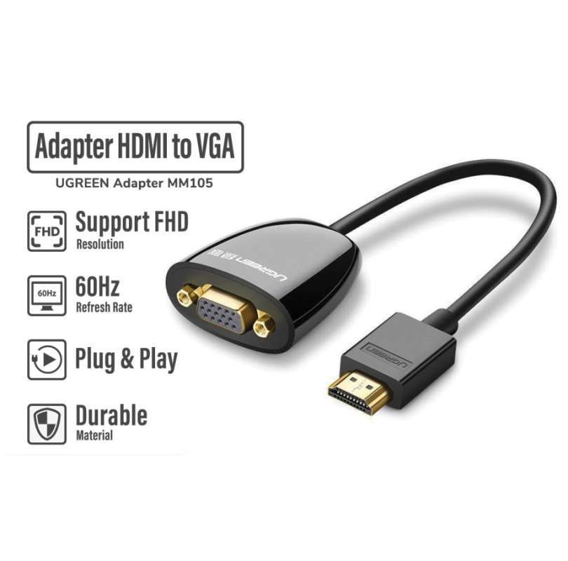 Jual Cable Adapter Hdmi To VGA Converter Proyektor Ugreen