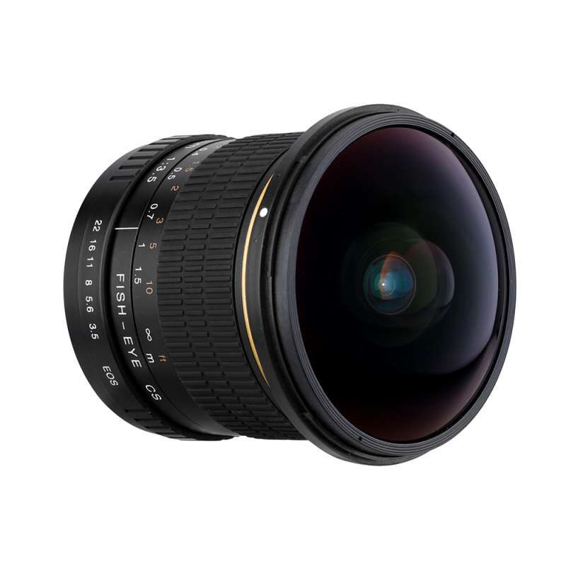 lightdow lensa kamera fish eye fixed focus 8mm f 3 5 for canon