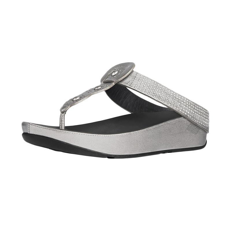 Fitflop Boho Slippers Sandals Wanita - Silver
