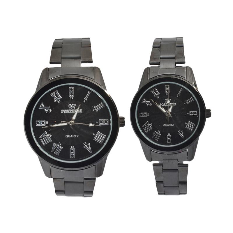 Fortuner FT088CFB Couple Watch - Black