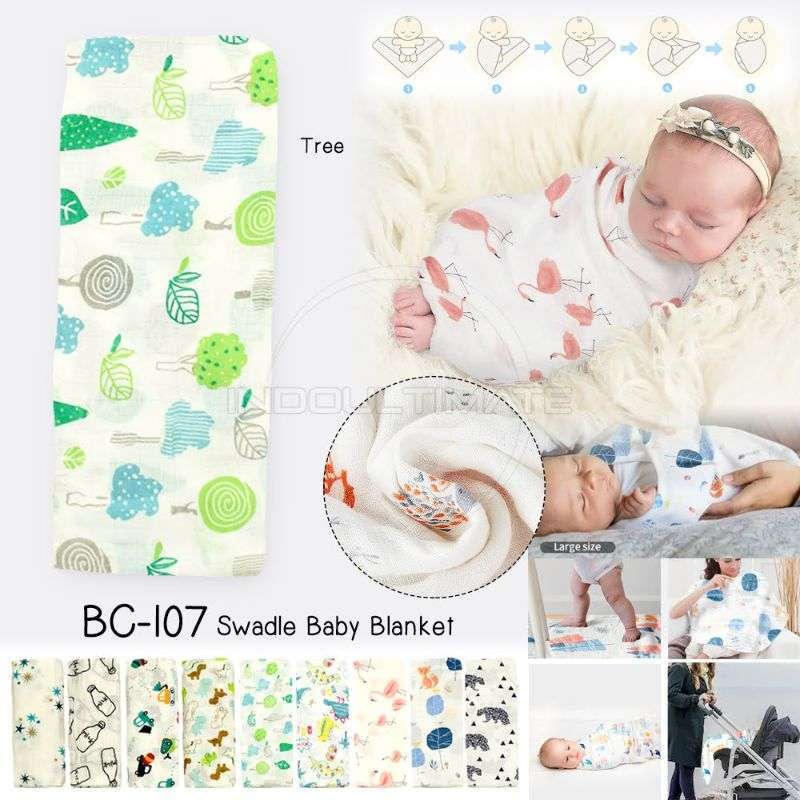 Jual 120 X 120 Cm Selimut Kain Bedong Bayi Baru Lahir Muslin 100 Bc 107 Katun Swaddle Baby Tree Murah Mei 2021 Blibli