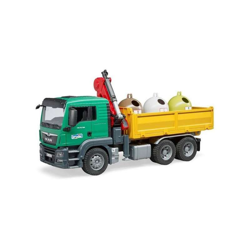 Jual Bruder Toys 3753 - MAN TGS Truck with 3 glass recycling