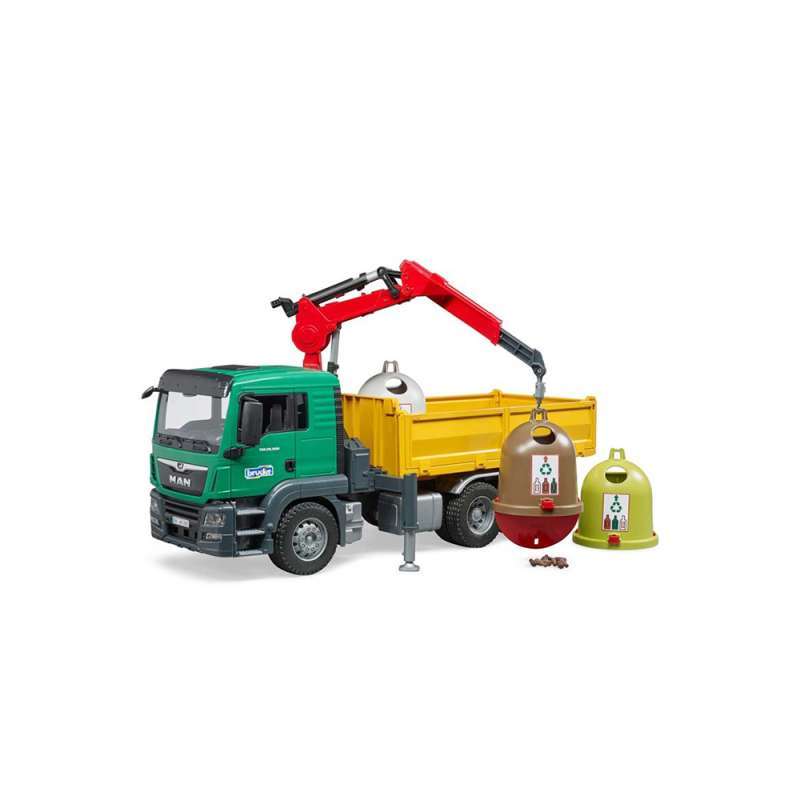 Jual Bruder Toys 3753 - MAN TGS Truck with 3 glass recycling