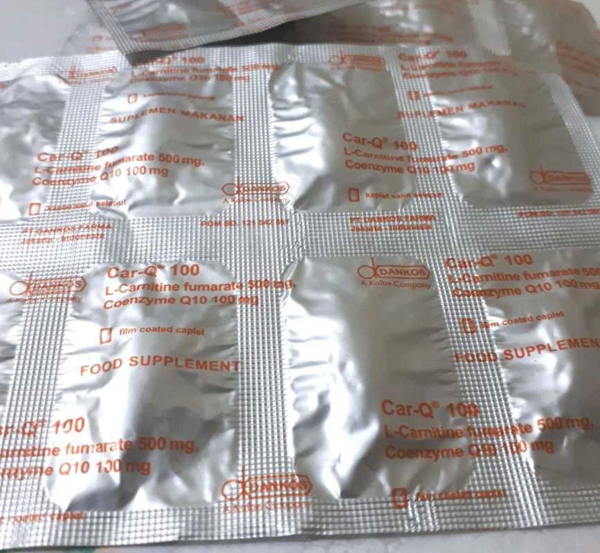 car-q 100 l-carnitine fumarate and coenzyme q10 Car Q 100-suplemen untuk jantung sehat-1 strip 10 kaplet-1box 30 Tablet Select Package:Pack of Five Tor-Bac 1x5ml Ampoules Bacteriostatic Charmost Meso Serums - Skin Brightening