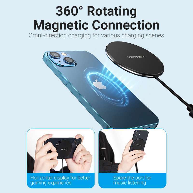 Promo Vention Magnetic Qi Wireless Charger Apple iPhone Android