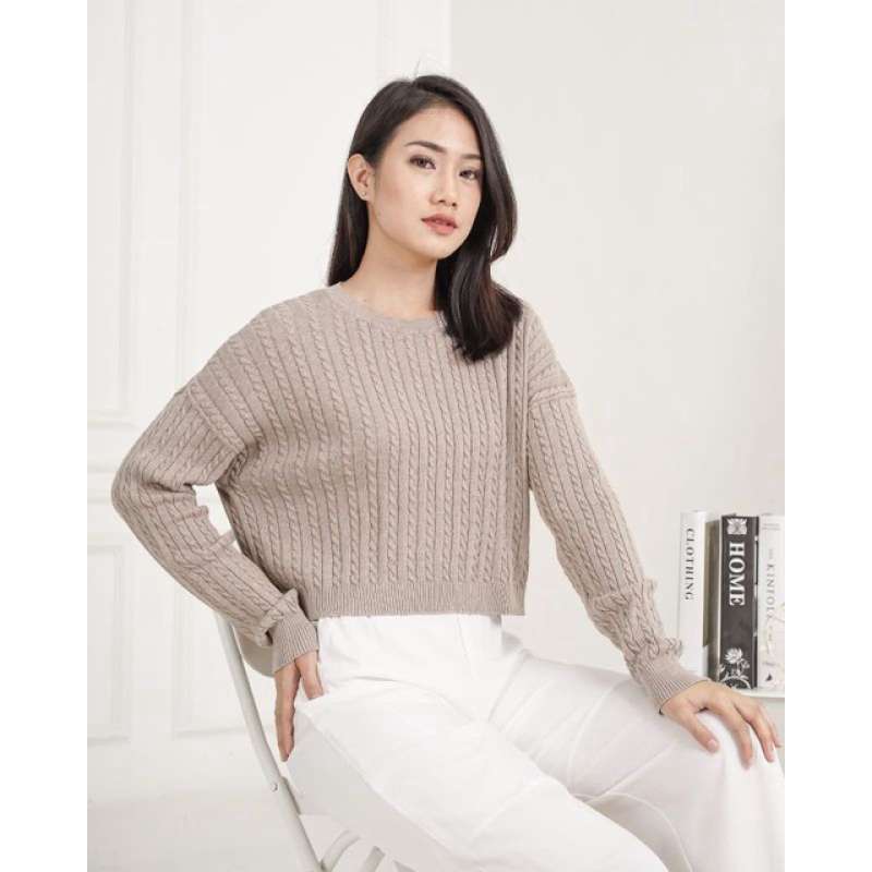 Promo Rhea Sweater Cotton Knit Top 