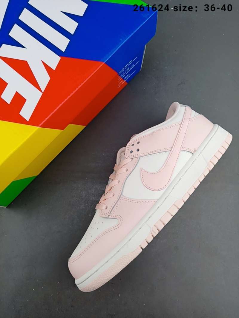nike dunk pink white