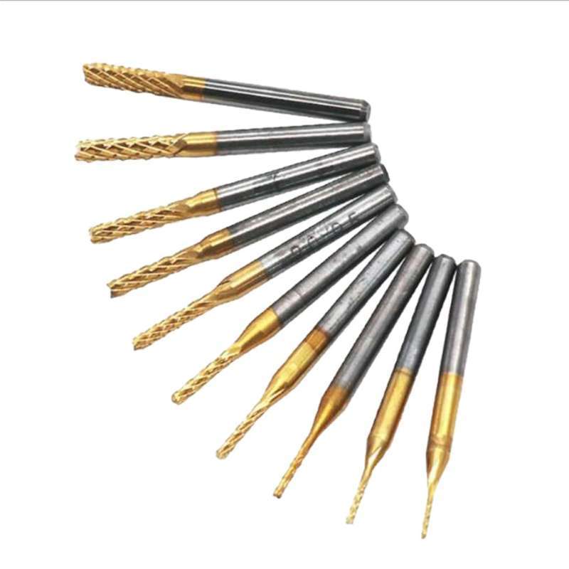 Promo 10pcs/set CNC Straight End Mill 