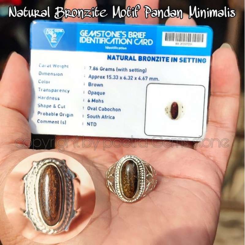 Jual Cincin Batu Akik Natural Bronzite Motif Pandan Minimalis - Ring 8 13mm  Kebawah di Seller Poetra Gems Stone Official - Kebon Kelapa, Kota Bogor |  Blibli