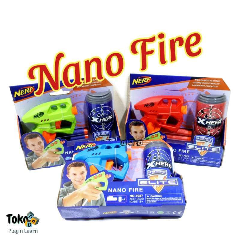 Jual Mainan Anak Soft Bullet Gun Pistol Nerf Nano Fire N Strike