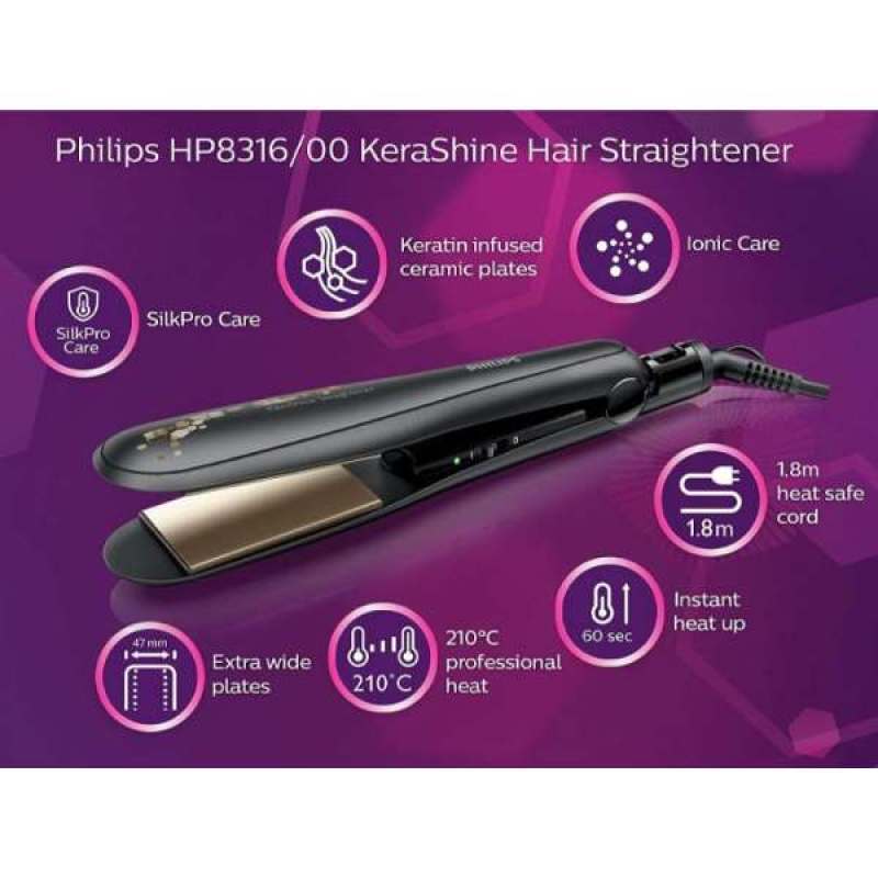 Jual Philips Hair Straightener Kerashine 38 Watt HP8316 di Seller