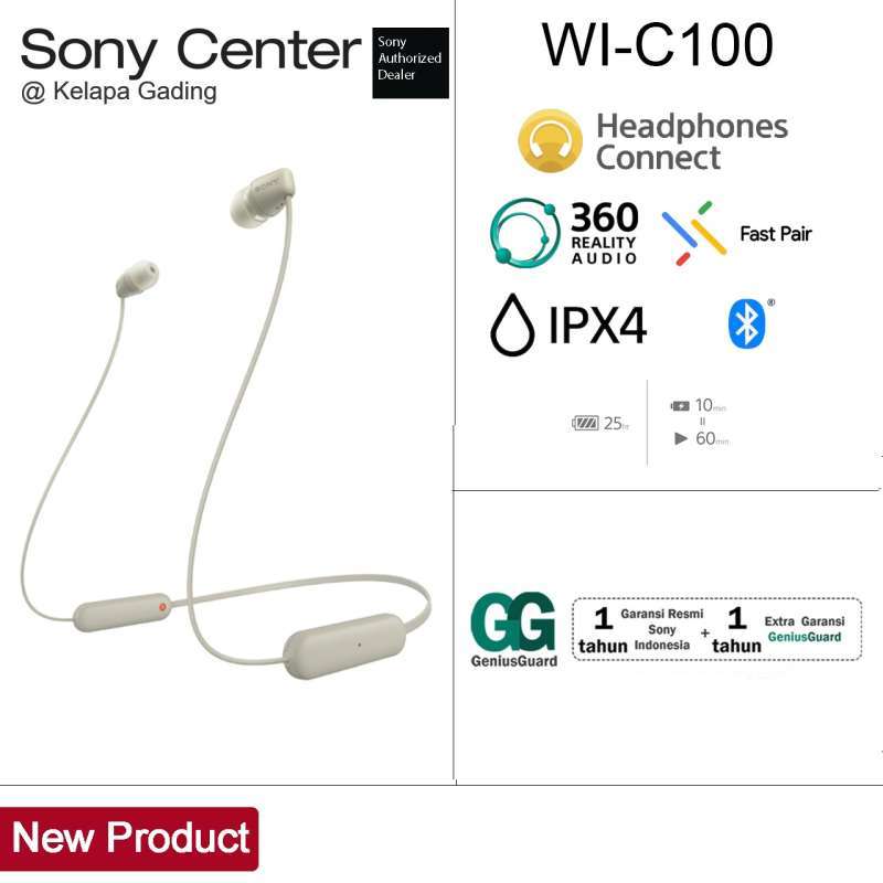 Promo Sony Center Jakarta - SONY WI-C100 Wireless In-ear Headphones  [Original] - Taupe/Kelabu Tua Diskon 44% di Seller SONY Center Jakarta -  SONY CENTER Kelapa Gading - Kota Jakarta Utara | Blibli