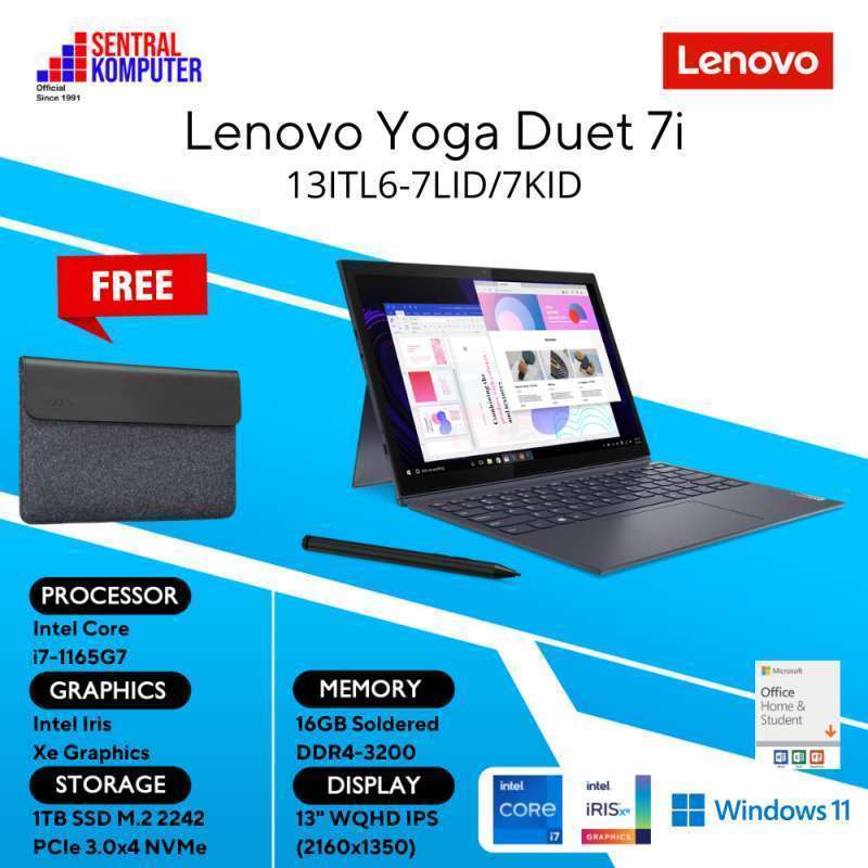 Lenovo Yoga Duet 7i-13ITL6-7LID/7KID-i7-1165G7-16GB-1TB SSD-Win 11 OHS