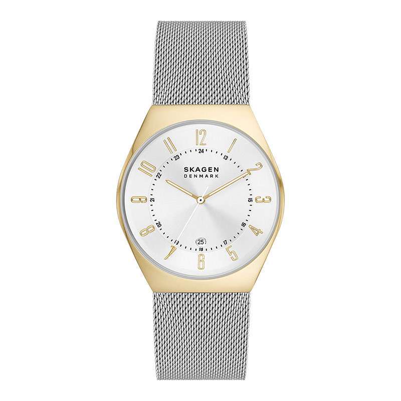 Jam Tangan Pria Skagen Grenen SKW6816 Men Silver Dial Mesh Strap