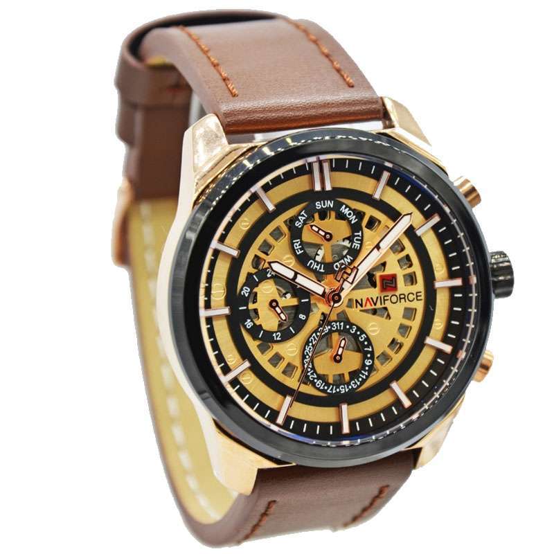 JAM TANGAN NAVIFORCE 9129 M1 JAM NAVIFORCE ORIGINAL 9129 LA KULIT COKLAT JAM TANGAN NAVYFORCE 9129 JAM TANGAN PRIA MURAH JAM PRIA LA KL