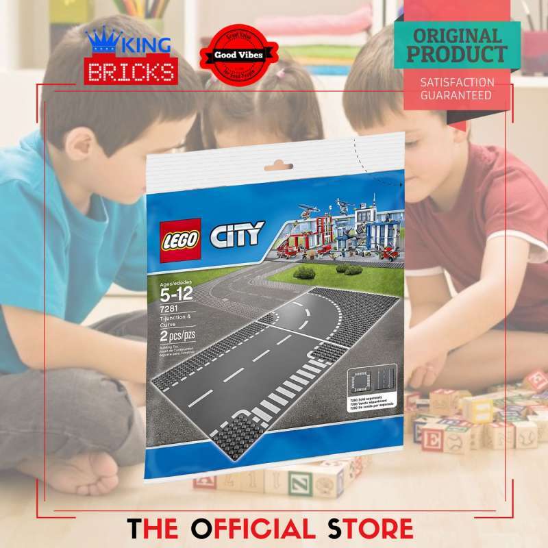 Promo LEGO Original CITY 7281 T Junction and Curved Road Plates