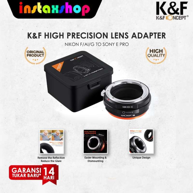 K&F Concept High Precision Anti reflection Lens Adapter Nikon F/AI/G to NEX  PRO KNF K N F