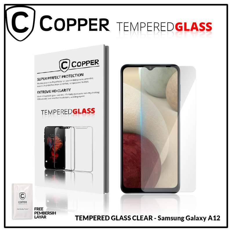 Samsung A12 COPPER TEMPERED GLASS FULL CLEAR