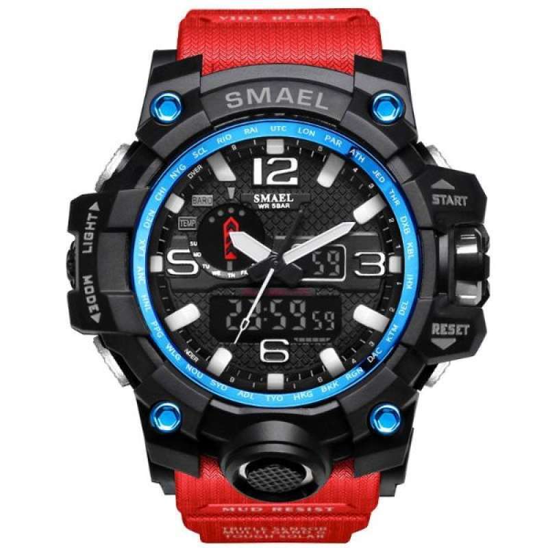 Jam Tangan Pria Digital LED Sport SMAEL 1545 Original DUAL TIME