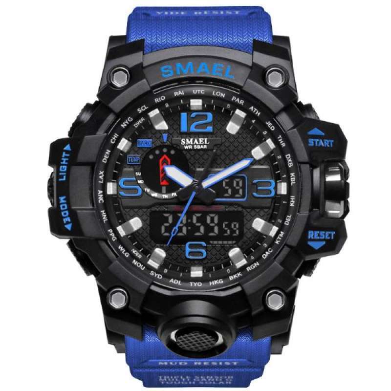 Promo Jam Tangan Pria Digital Led Sport Smael 1545 Original Dual