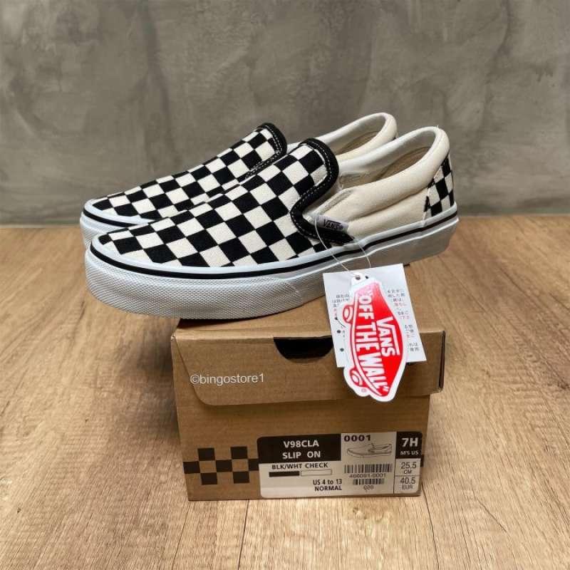 Jual Vans Slip On V98CLA Checkerboard Original JAPAN MARKET di