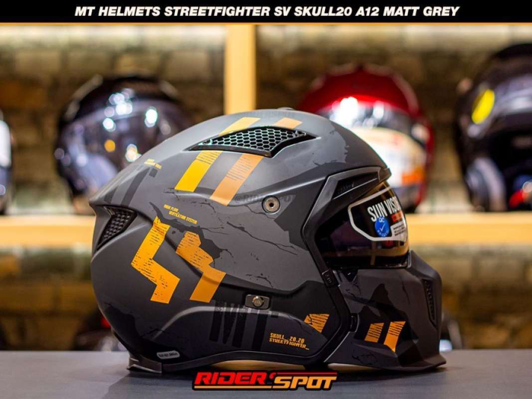 Jual Helm Motor Mt Helmets Streetfighter Sv Skull20 A12 Matte Grey