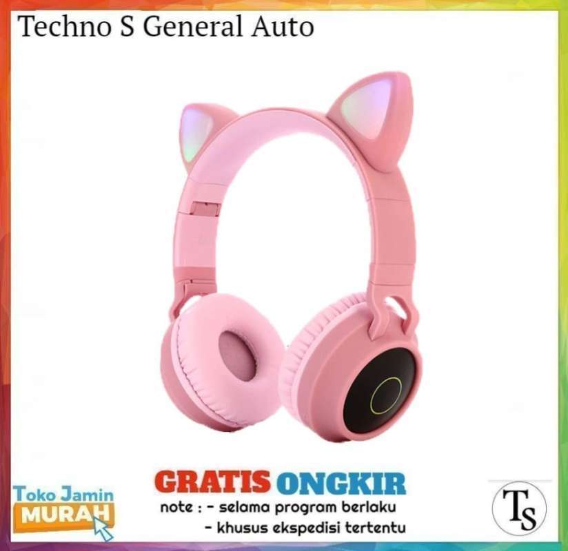 Jual Wireless Headphone Cat Ear Bluetooth Headset Telinga Kucing