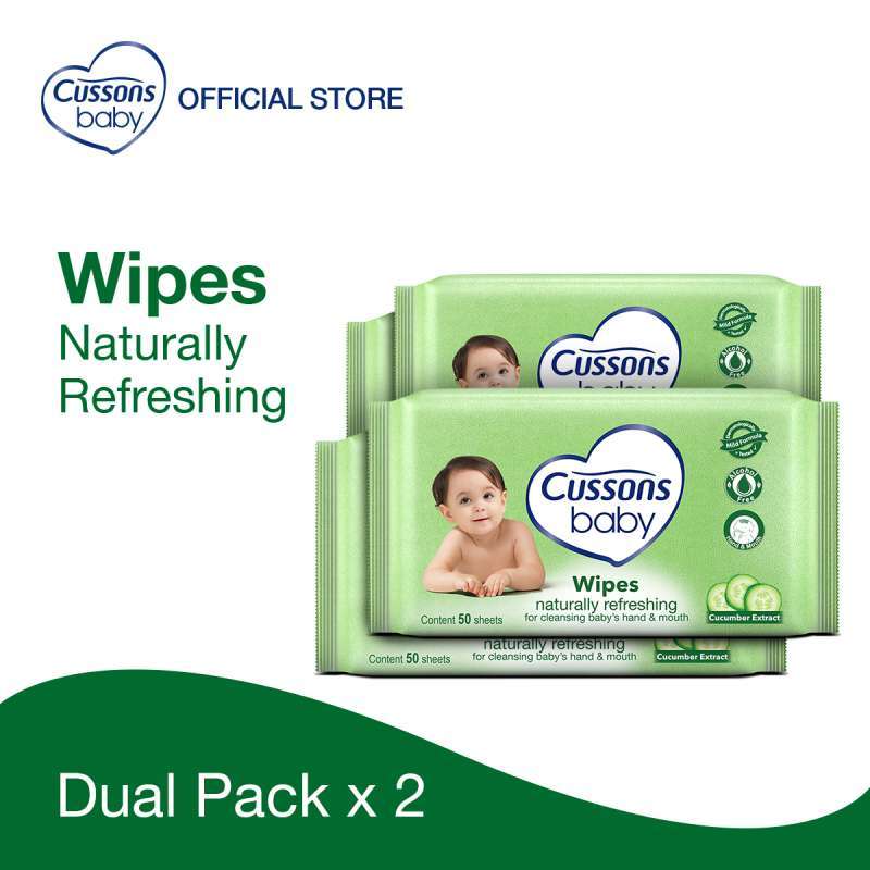 Jual Cussons Baby Wipes Natural Refreshing 50 Sheet X 2 Twin Pack Online Januari 2021 Blibli