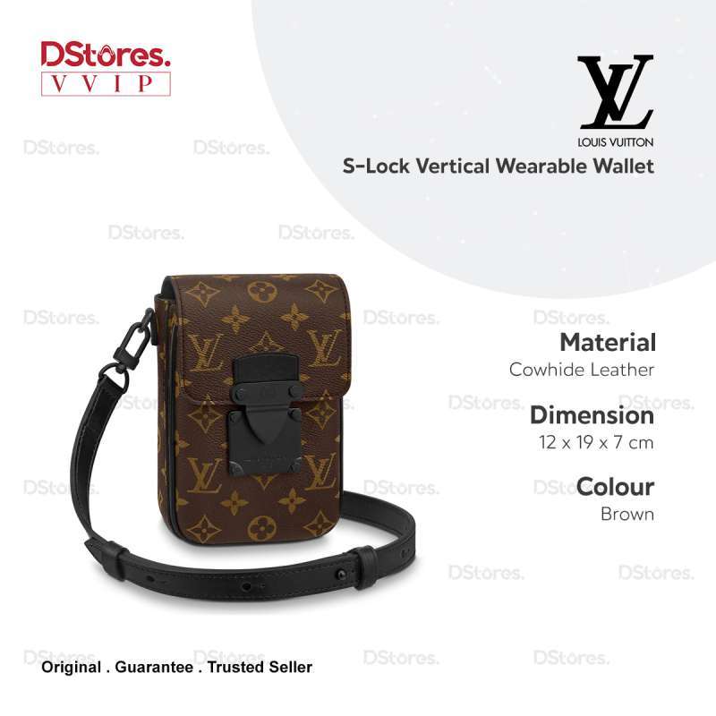 S-Lock Vertical wearable wallet Monogram Macassar Canvas - Men