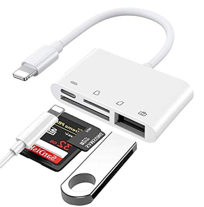 Jual SD Reader for iPhone iPad, Micro SD Adapter with Fast Charging Port, Portable USB 3.0 Adapter for iPhone, iPad to USB Adapter, Memory Card Camer - Variasi Warna di Seller