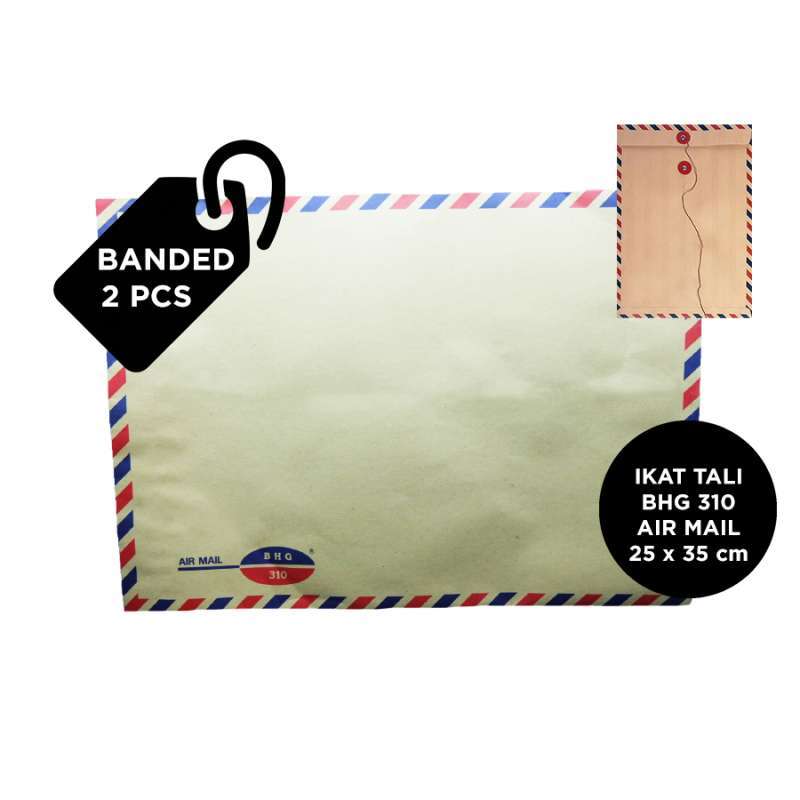 Jual Amplop Coklat Tali Bhg 310 Airmail 25 X 35 Cm Bergaris Banded 2 Pcs Online Desember 2020 Blibli